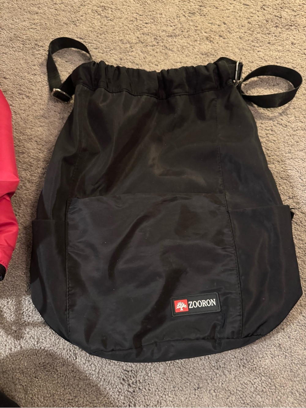 Black Drawstring Backpack Sling for Men